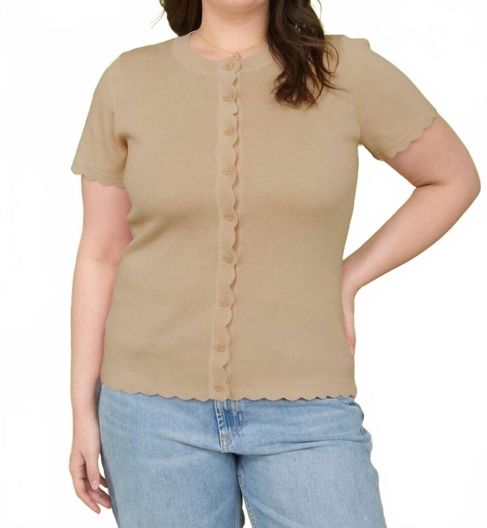 NEW BLU PEPPER penni knit cardigan in beige